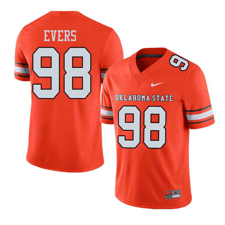 Men #98 Brendon Evers Oklahoma State Cowboys College Football Jerseys Sale-Alternate Orange